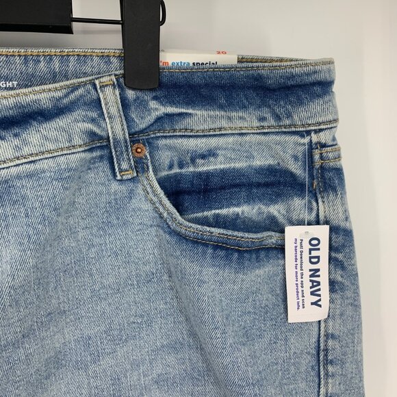 Old Navy Denim Shorts High Rise OG Straight Blue Cuffed NWT - Picture 3 of 11